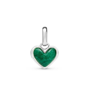 Green Quartz Heart Pendant (Silver)