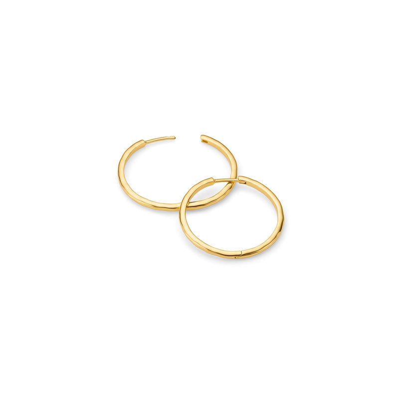 Large Hammered Hoop Earring (Gold)