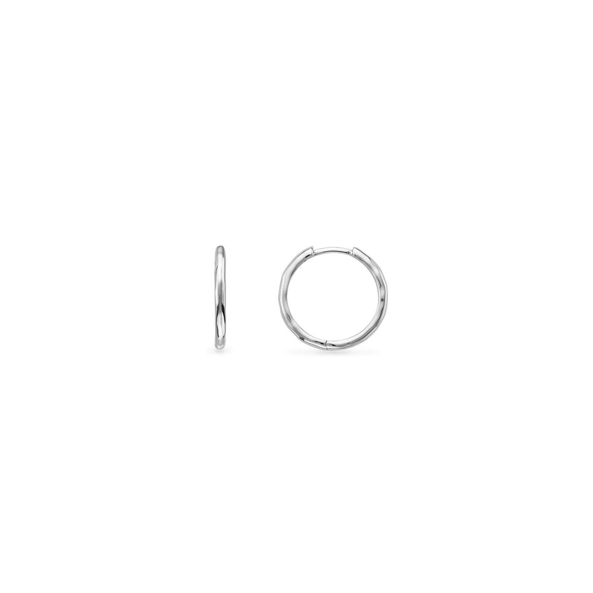 Hammered Hoop Earring (Silver)