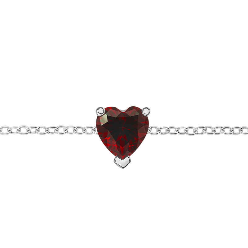 Birthstone Heart Legacy Bracelet 1ct (Silver)