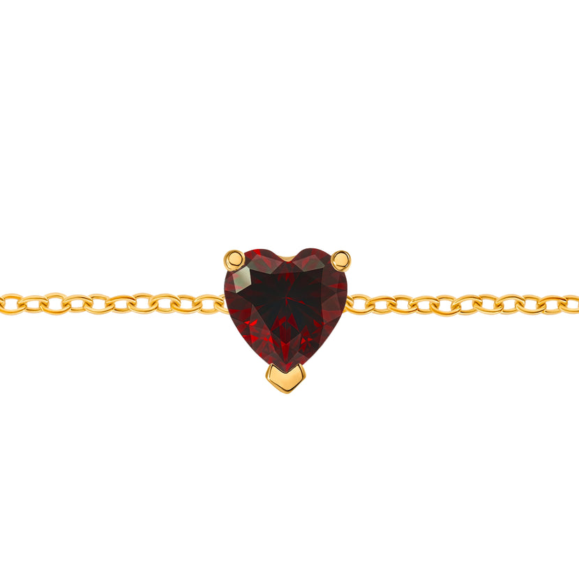 Birthstone Heart Legacy Bracelet 1ct (Gold)