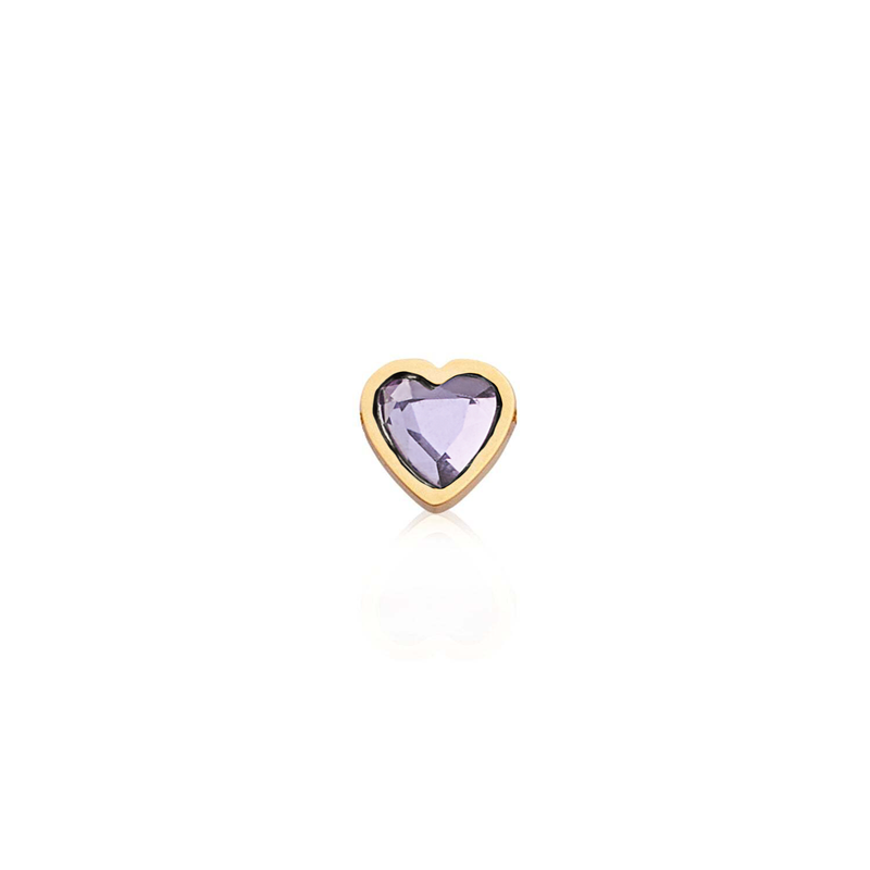 Mini Heart Birthstone Ring (Gold)