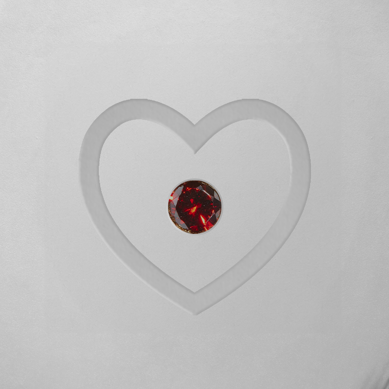 Stamped - Crystal Heart Birthstone