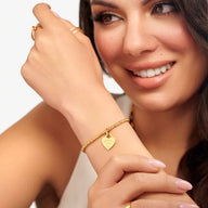 NEW Heart Token Small Beaded Bracelet (Gold)