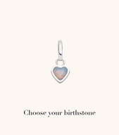 Stacey's Stories Mini Heart Birthstone Charm (Silver)