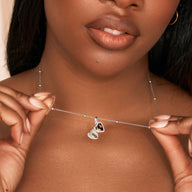 Heart Photo Locket Sphere Necklace (Silver)