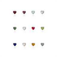 Stacey's Stories Mini Heart Birthstone Pendant (Silver)