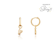 Stacey's Stories Doodle Heart Huggie Hoops (Gold)