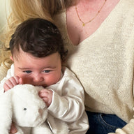 New Baby & Mum Gift Set - Mini Letter Sphere Chain Necklace (Silver)