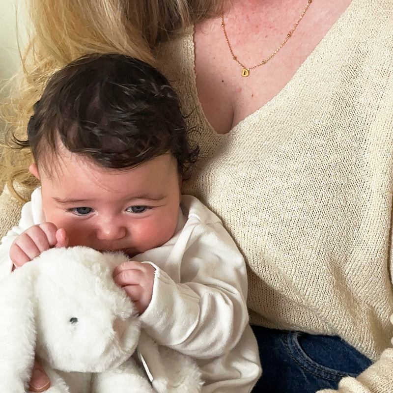 New Arrival Mum and Baby Gift Set- Mini Letter Sphere Chain Necklace (Gold)