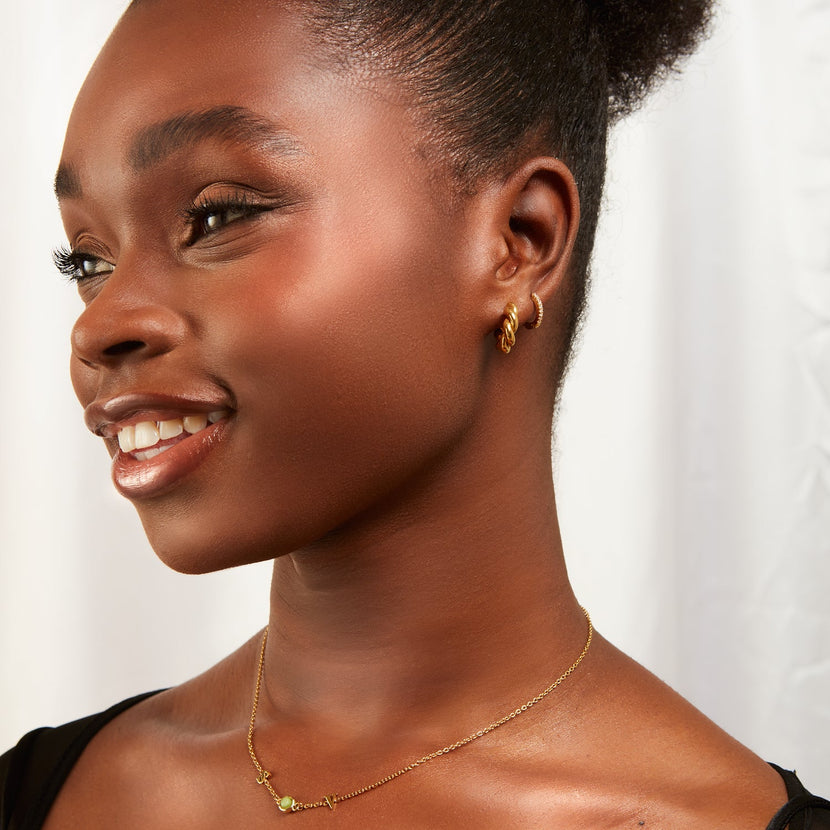 Initials & Birthstone Necklace (Gold) (Copy)