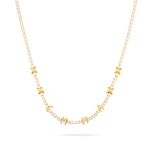 Crystal Fixed Charm Necklace (Gold)