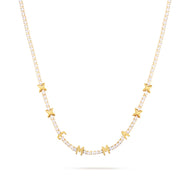 Crystal Fixed Charm Necklace (Gold)