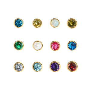 Birthstone Huggie Hoops (Gold)