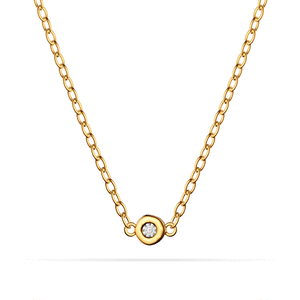 Fine Molten Birthstone Necklace (Gold)