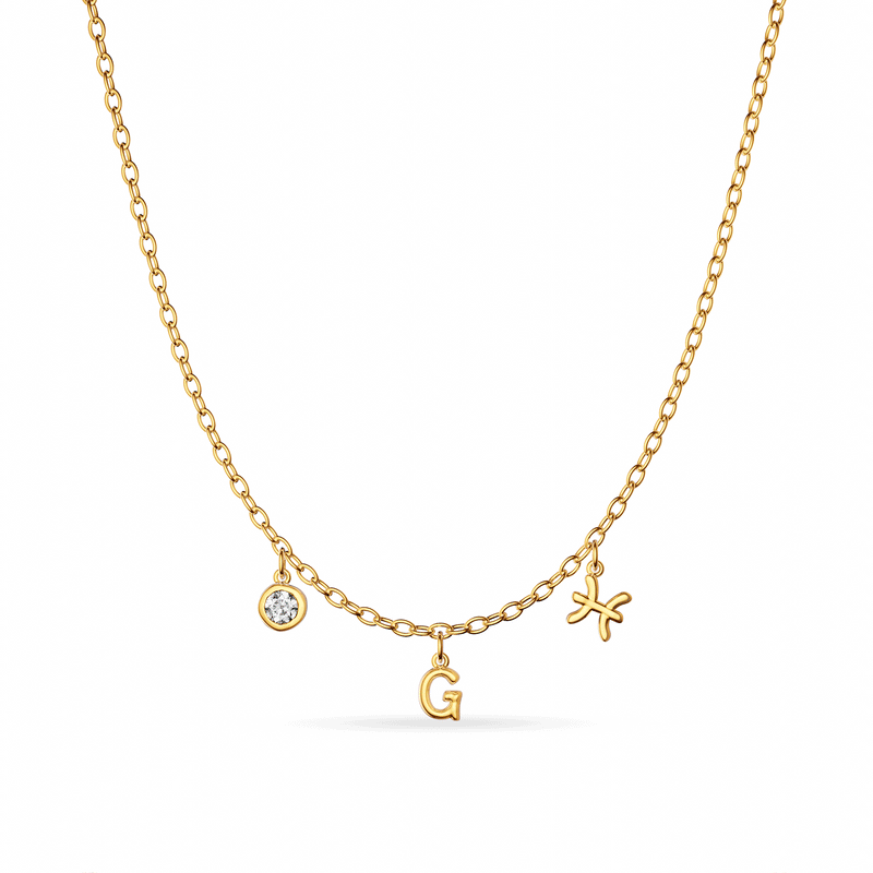 Made Mine Fine Charm Necklace (Gold)