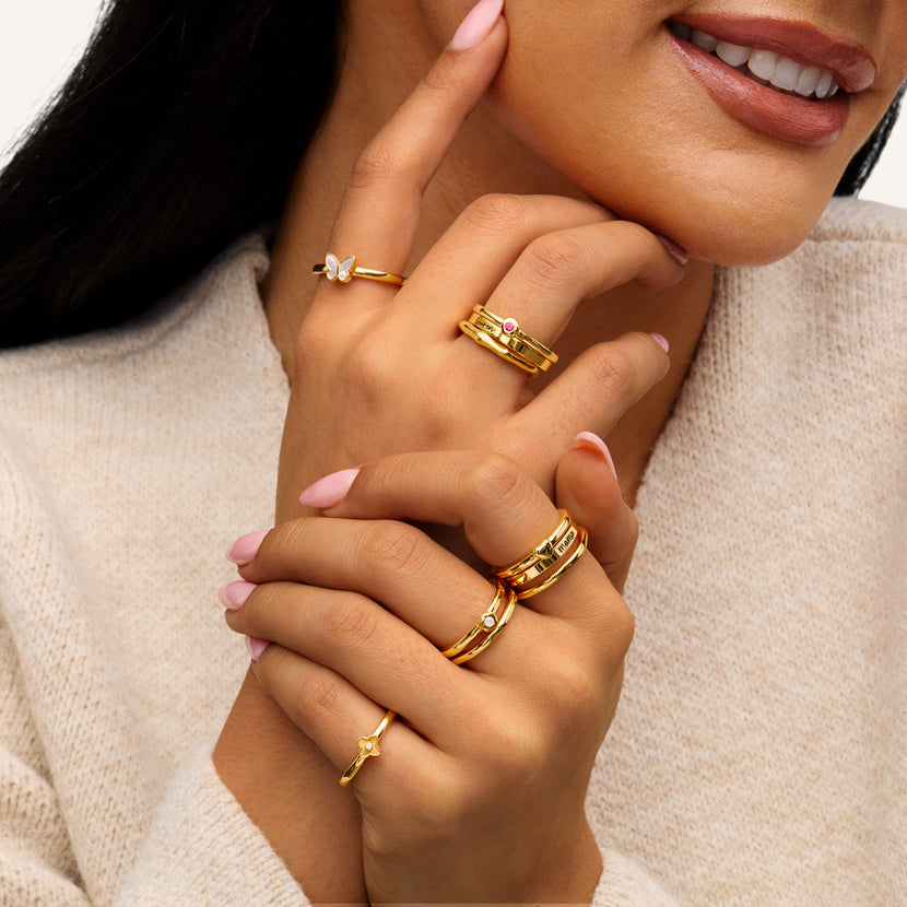 Fine Molten Fluted Quatrefoil Ring (Gold)