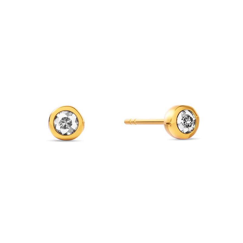 Fine White Topaz Stud Earrings (Gold)