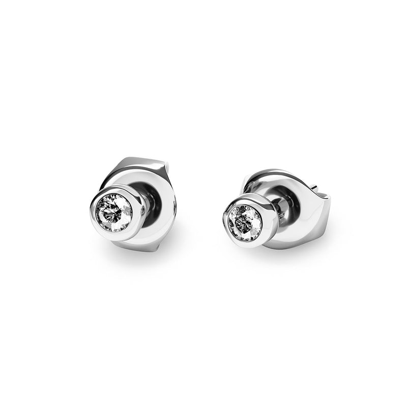 Fine White Topaz Stud Earrings (Silver)