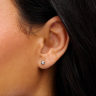 Fine White Topaz Stud Earrings (Silver)