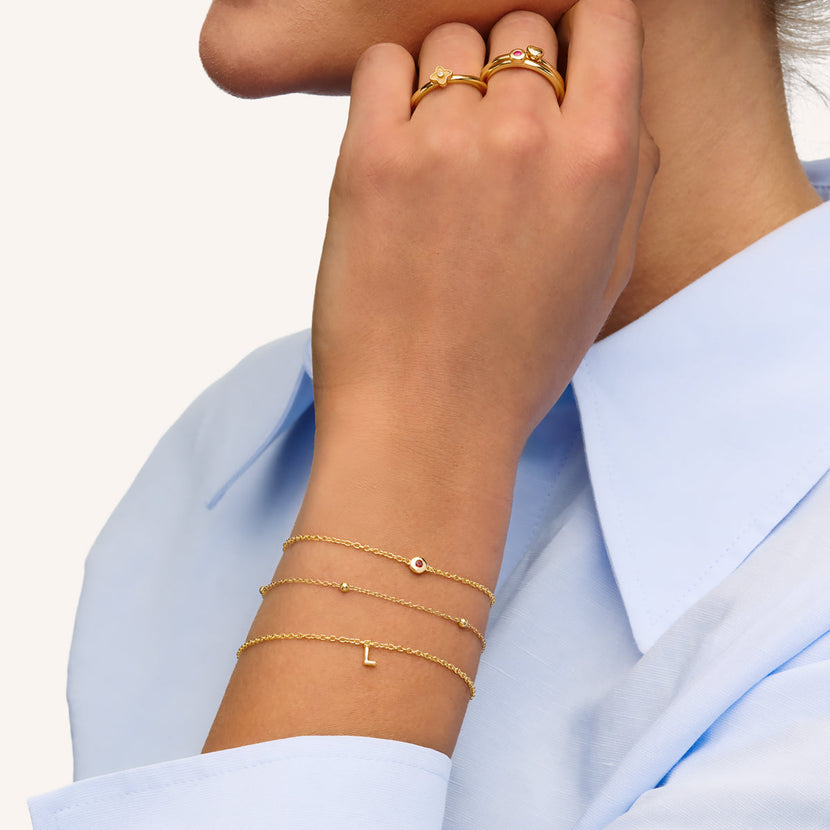 Fine Molten Birthstone Bracelet (Gold)