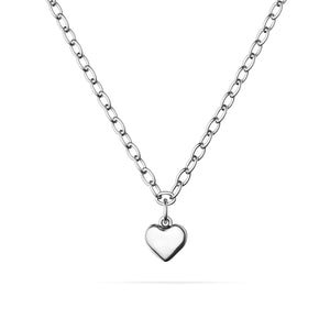 Fine Molten Heart Necklace (Silver)