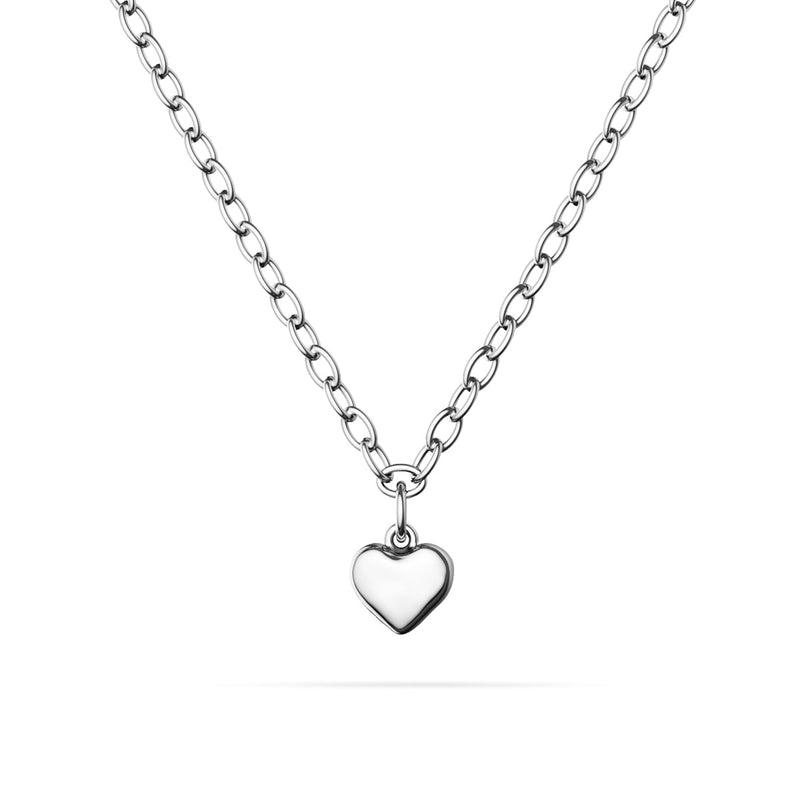 Fine Molten Heart Necklace (Silver)