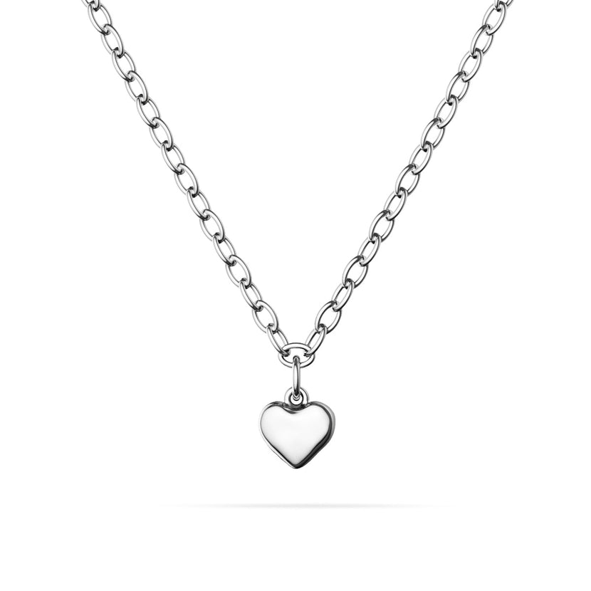 Fine Molten Heart Necklace (Silver)