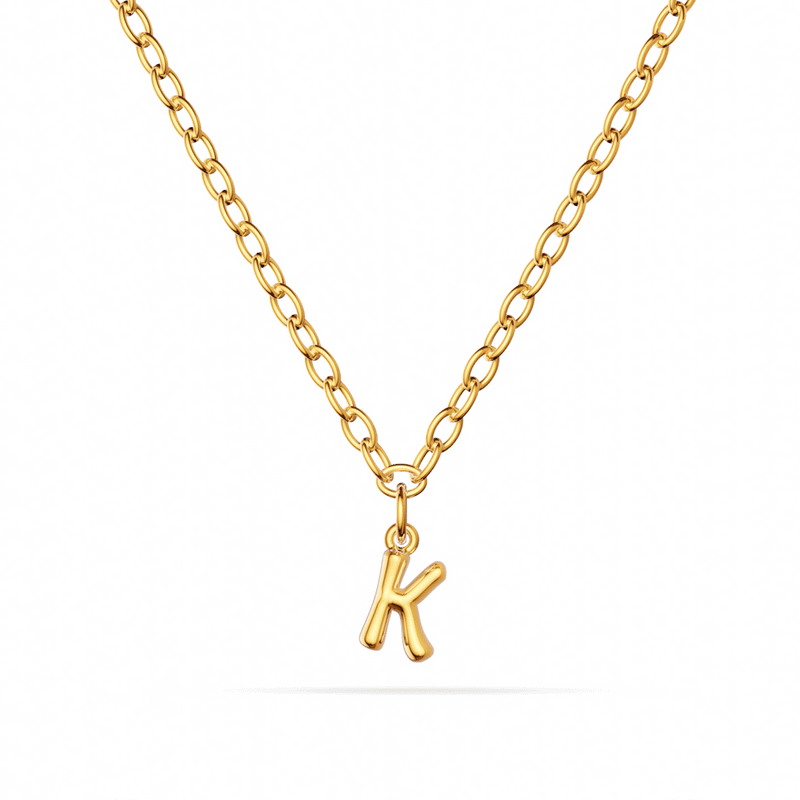 Fine Molten Initial Necklace (Gold)