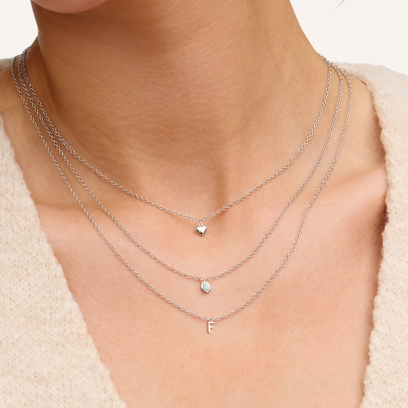 Fine Molten Heart Necklace (Silver)