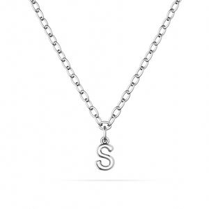 Fine Molten Initial Necklace (Silver)