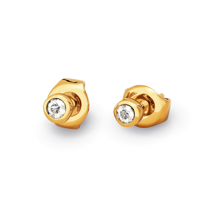 Fine White Topaz Stud Earrings (Gold)