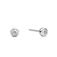 Fine White Topaz Stud Earrings (Silver)