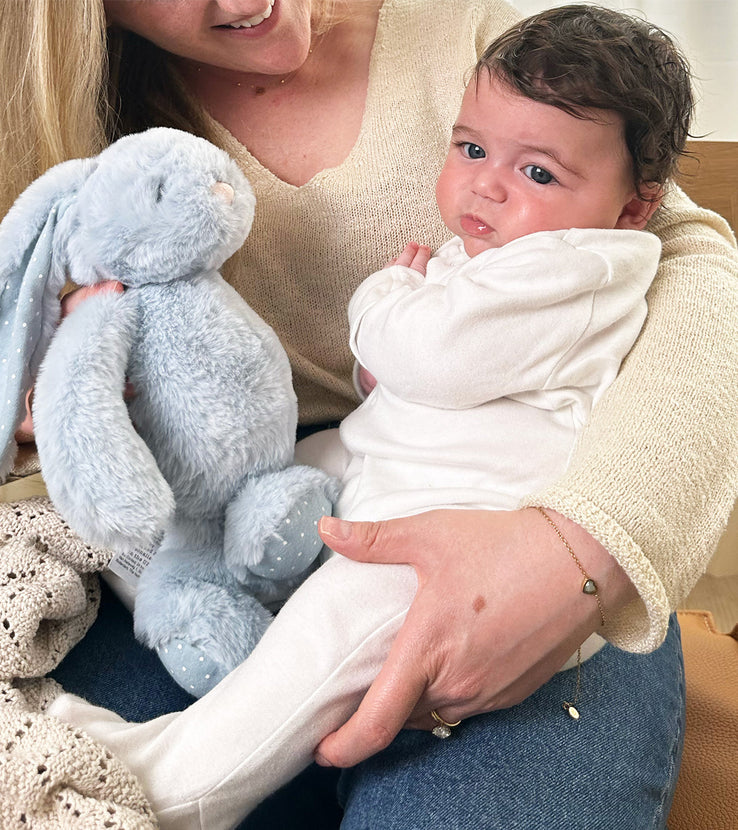 New Baby & Mum Gift Set - Mini Heart Birthstone Bracelet (Silver)