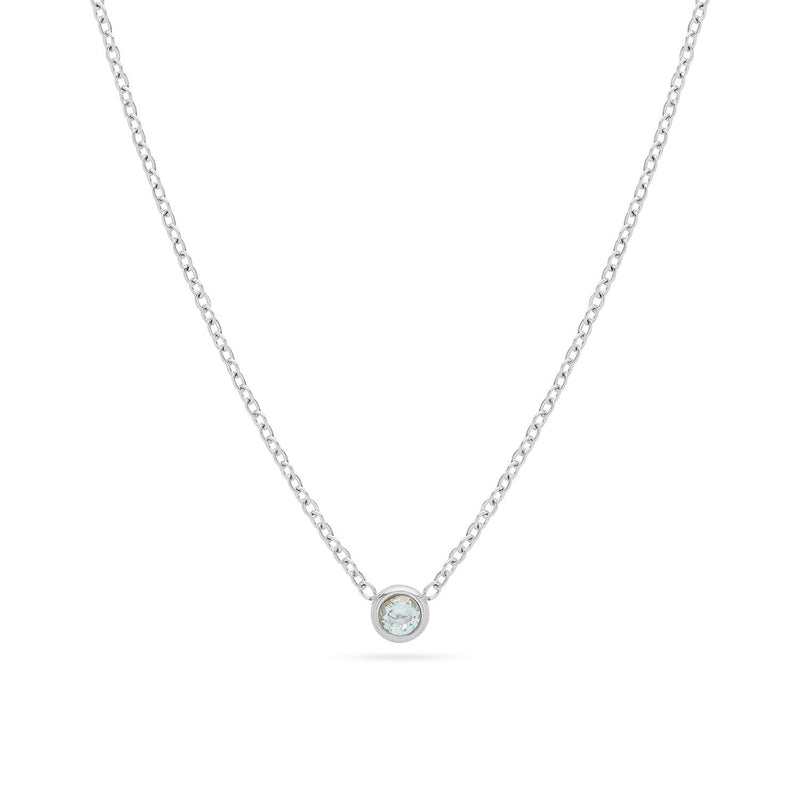 Mini Birthstone Necklace (Silver) BI