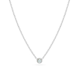 Mini Birthstone Necklace (Silver)