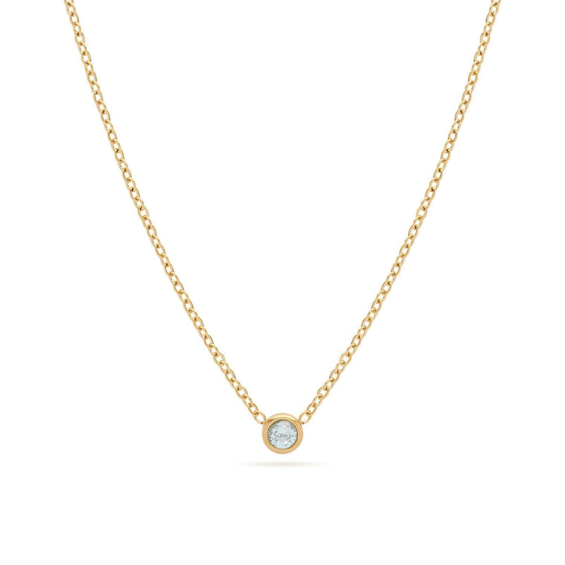 Mini Birthstone Necklace (Gold) BI