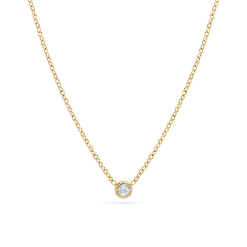 Mini Birthstone Necklace (Gold) BI