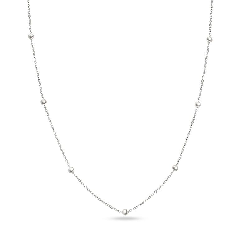 Mini & Me T-Bar Necklace Set (Silver)