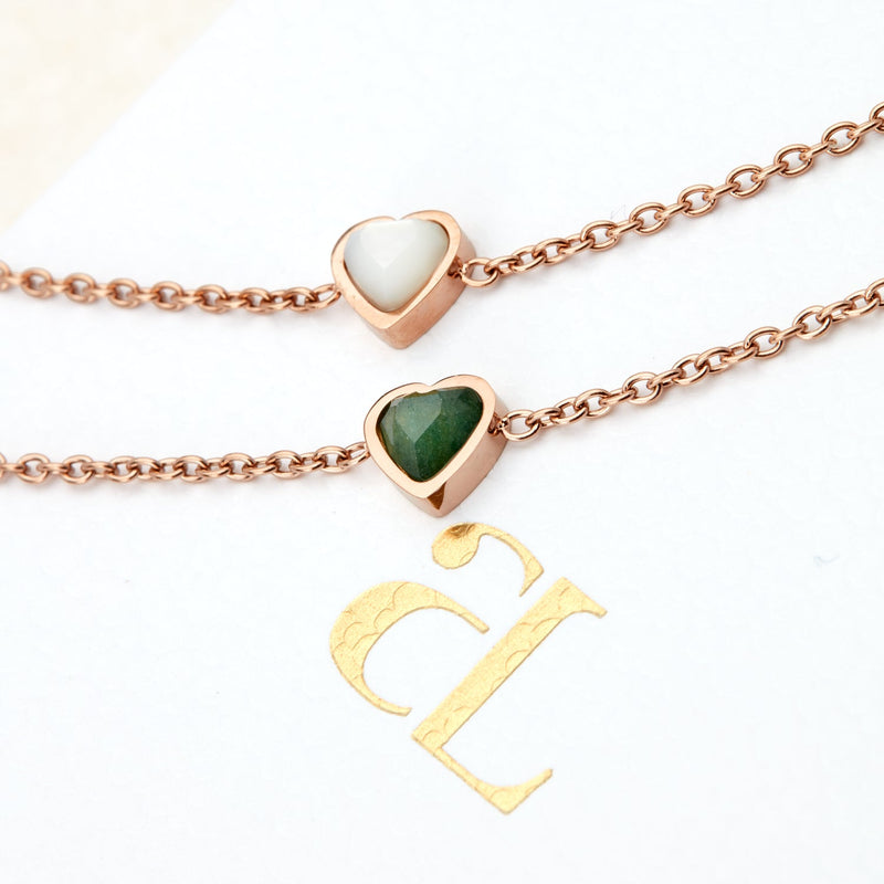 Mini Heart Birthstone Gift Set (Rose Gold)