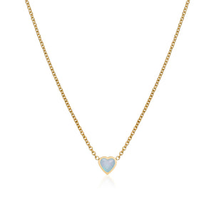 Blue Heart Necklace (Gold)