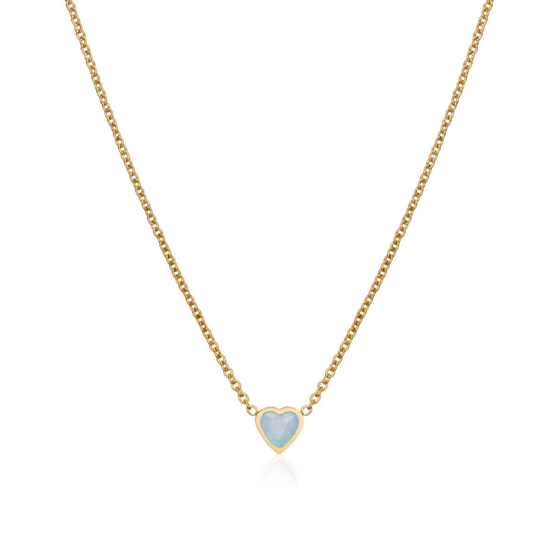 Blue Heart Necklace (Gold)