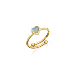 Blue Heart Ring (Gold)