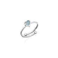 Blue Heart Ring (Silver)