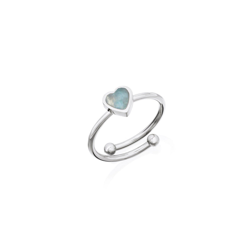 Blue Heart Ring (Silver)