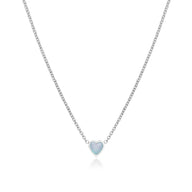 Blue Heart Necklace (Silver)
