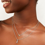 Mini Heart Birthstone Necklace (Silver)