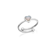 Mini Heart Birthstone Ring (Silver)