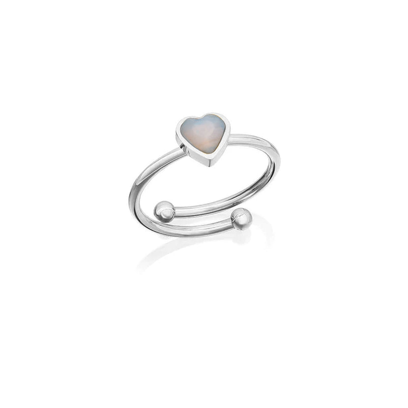 Mini Heart Birthstone Ring (Silver)