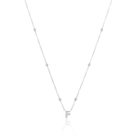 Mini Letter Sphere Chain Necklace (Silver)